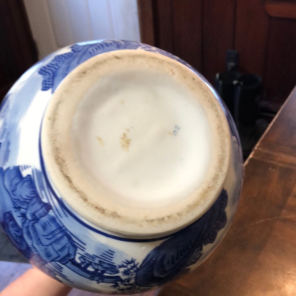 Scenic Blue and White Ceramic Vase - Picture 6 of 7